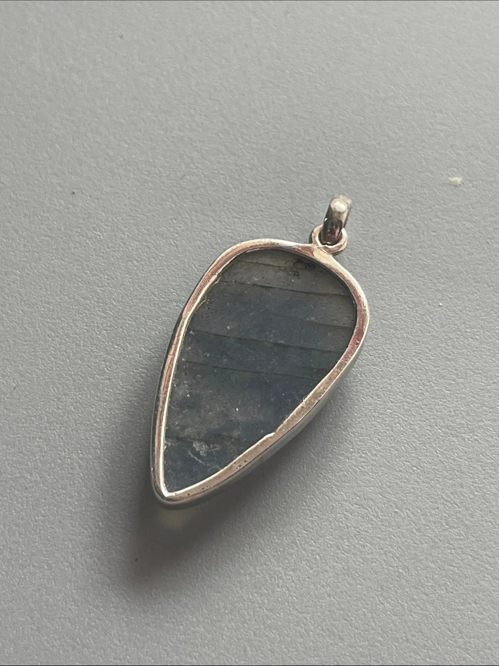 Sterling Silver Labradorite Teardrop Pendant in Blue
